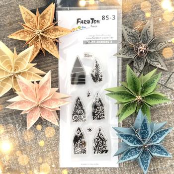 6 Stempelmotive / Set 3 für Faltstern Nr. 8S